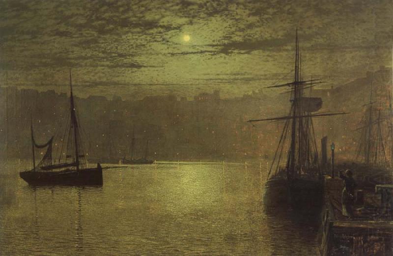 Atkinson Grimshaw Lights in the Harbour china oil painting image